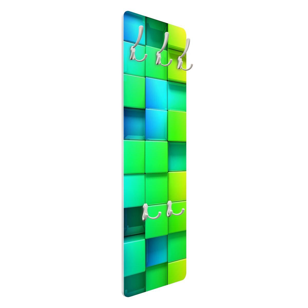 WANDGARDEROBE - 3D Würfel 34/105 cm - Multicolor, Holzwerkstoff (34/105/1.6cm) - Bilderwelten