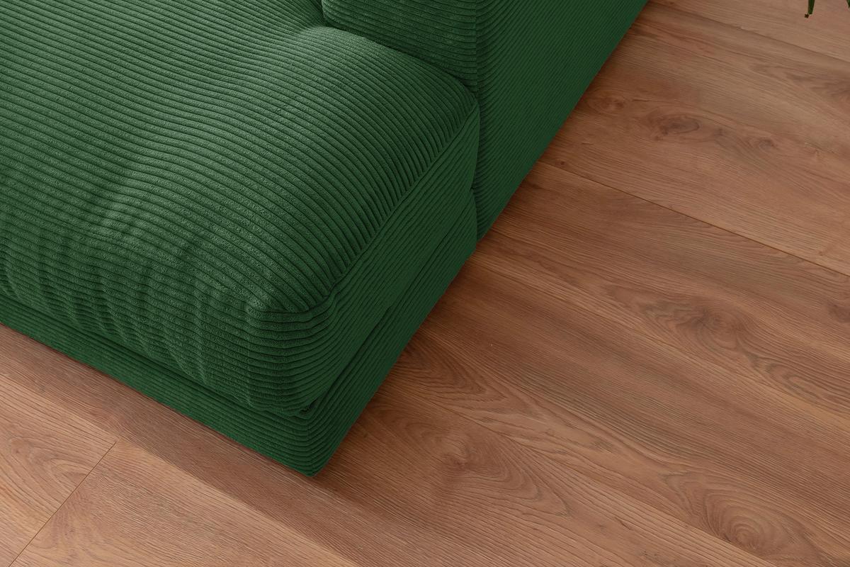 BIG SOFA XL MADELINE Smaragdgrün Cord - Smaragdgrün/Schwarz, Kunststoff/Textil (290/85/190cm) - KAWOLA