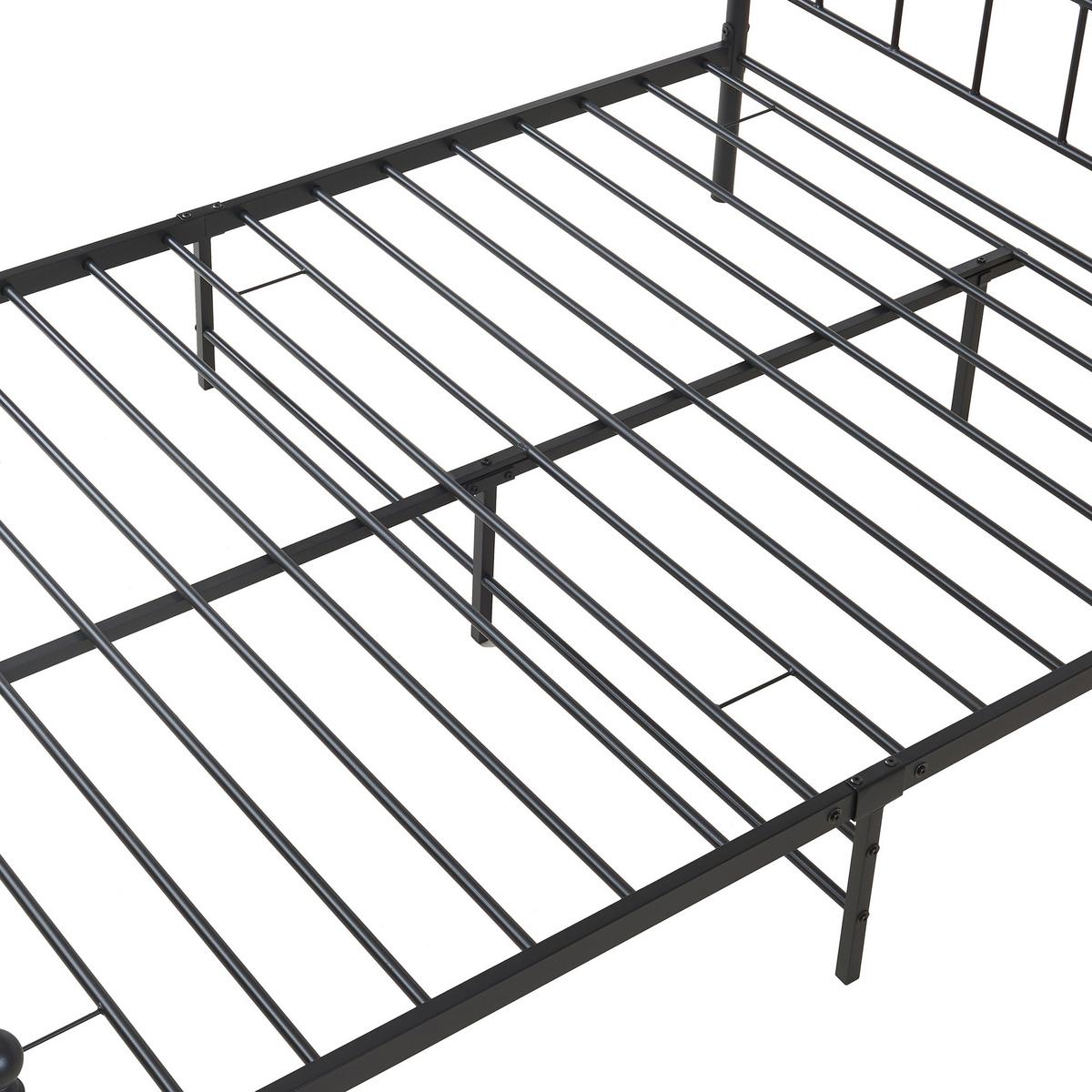 METALLBETT Florenz - Schwarz, Metall (140/200cm) - [en.casa]