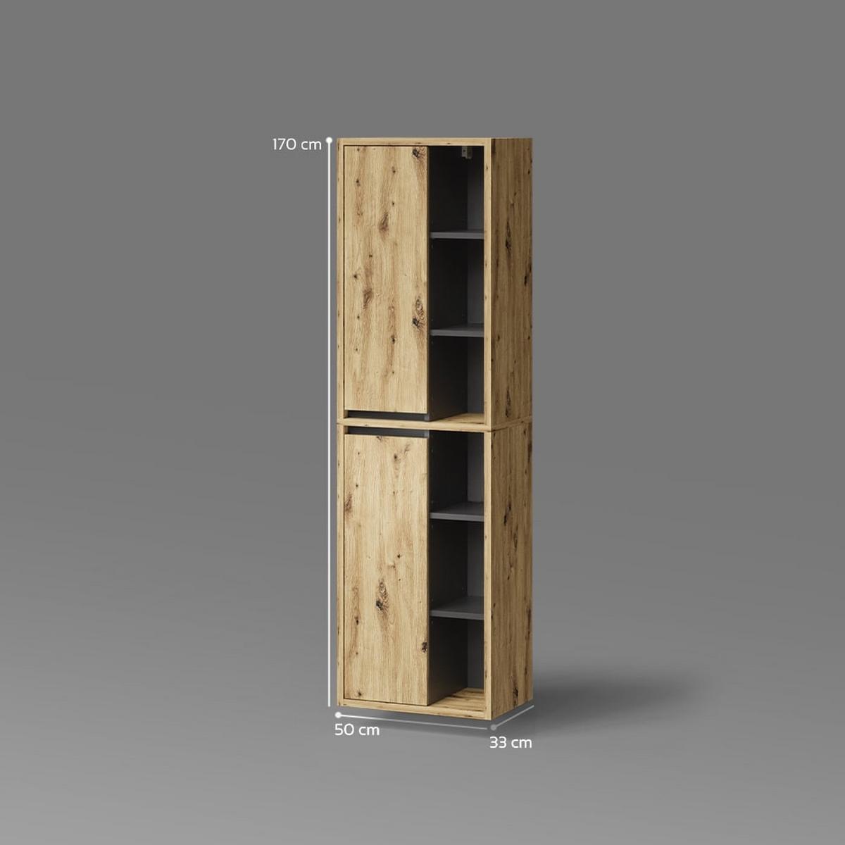 BADSCHRANK Vomano Artisan-Eiche 50 x 170 cm - Eiche Artisan, Holzwerkstoff (50/170/33cm) - Livinity®