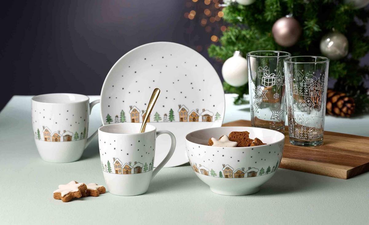 JUMBOBECHER Winterdorf weiß 500 ml 6er Set - Weiß, Keramik (0.5L) - Ritzenhoff Breker