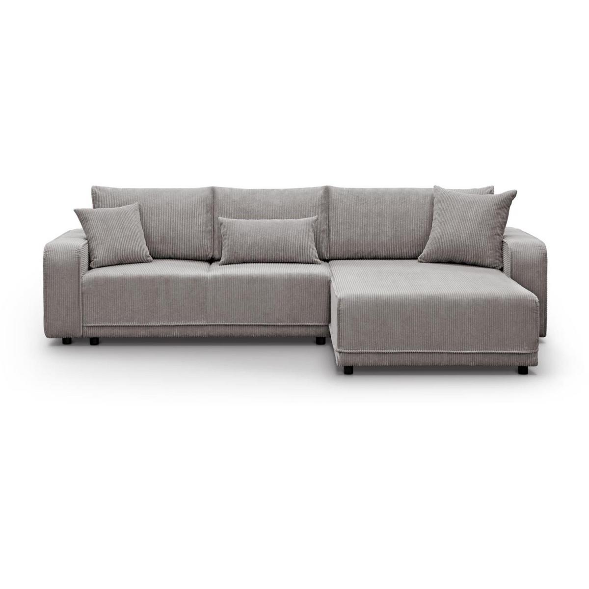ECKSCHLAFSOFA Primo L cappuccino - Schwarz/Cappuccino, Textil (290/185cm) - Beautysofa