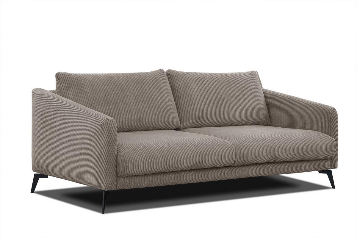 SOFA VILT 3-Sitzer, taupe - Taupe/Schwarz, Holzwerkstoff/Textil (202/89/94cm) - Wozimo