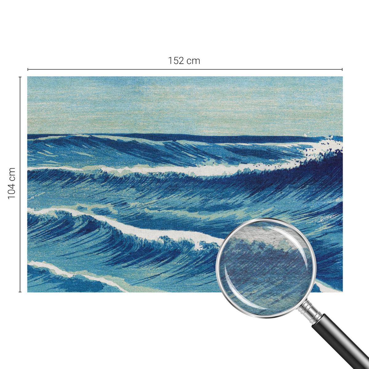 FOTOTAPETE 152x104 cm - Meereswellen - Blau, Textil (152/104cm) - Wallfluent