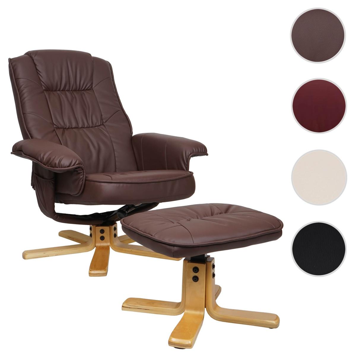 RELAXSESSEL MIT HOCKER Rotbraun - Rotbraun, Textil (80/100/105cm) - MCW
