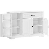 SIDEBOARD MDF Weiß - Schwarz/Weiß, Holzwerkstoff/Metall (40/80/110cm) - HOMCOM