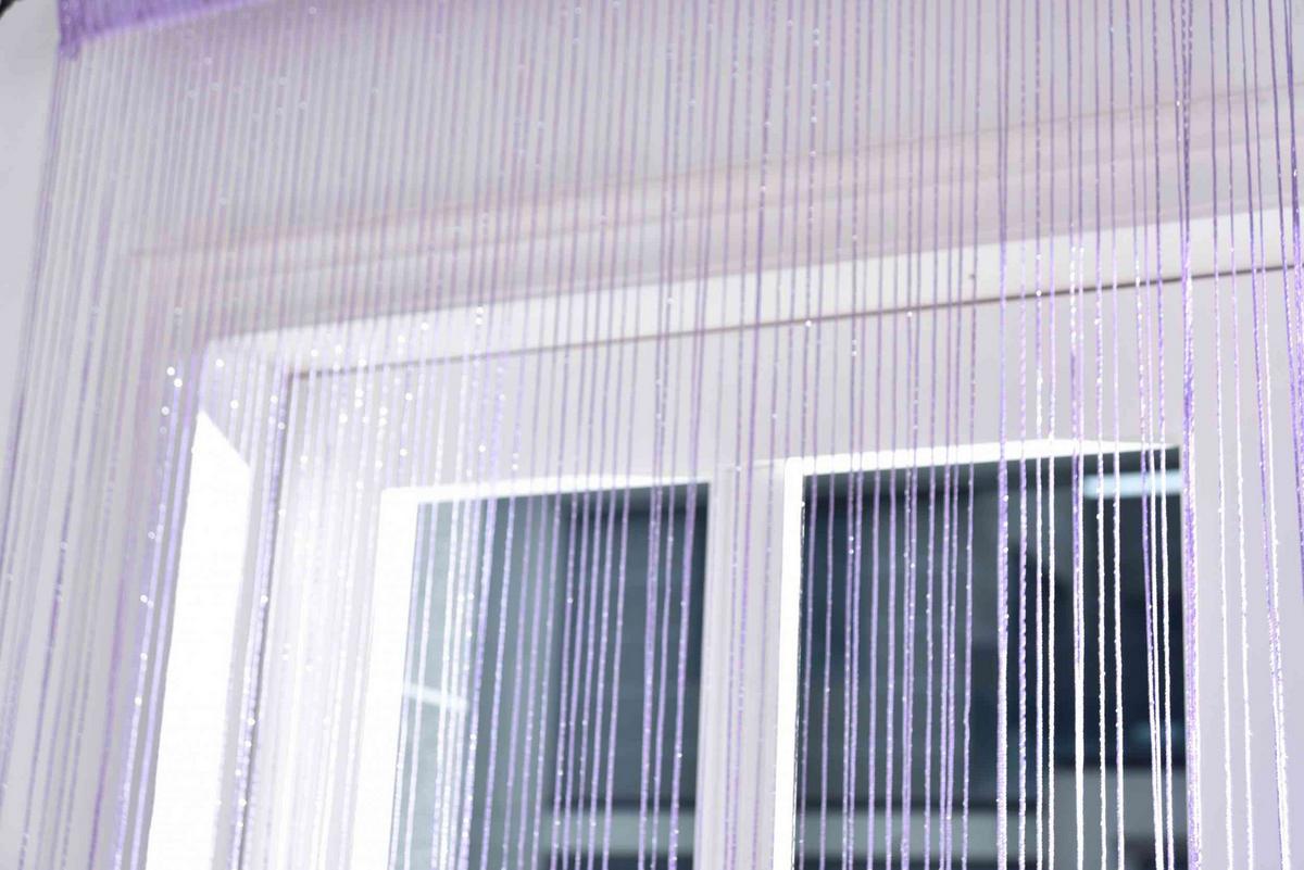 FADENGARDINE Shanghai HxB 230x100 cm Flieder Lurex - Lila, Textil (100/230cm) - Gardinenbox