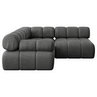 ECKSOFA modulares Sofa Mende-L1 - 190x190x70 cm Dunkelgrau Velours - Dunkelgrau, Holzwerkstoff/Textil (190/190cm) - ALTDECOR