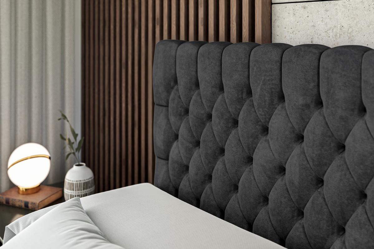 BOXBETT SERENE-Z - 180 x 200 - H4 - Schwarz - Schwarz, Holzwerkstoff (180/200cm) - ALTDECOR