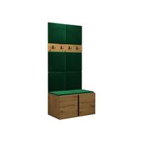 GARDEROBEN-SET Orion IV - Eiche Artisan/Grün, Holzwerkstoff/Kunststoff (84/186/46cm) - MIRJAN24