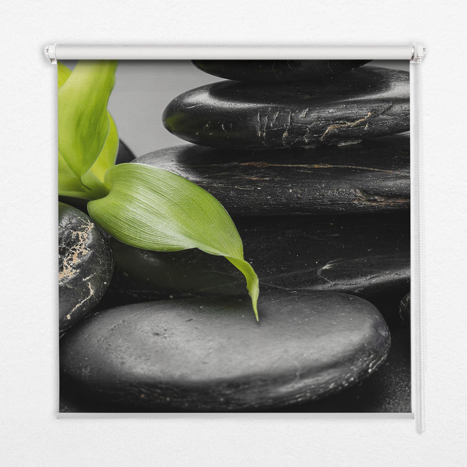 INNENROLLO - Fensterrollo - Rollo - 130x140 cm - Orchidee auf den Steinen - Violett, Kunststoff (130/140/0.5cm) - TULUP