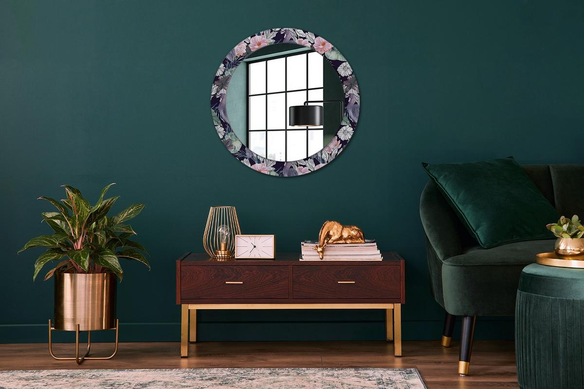 SPIEGEL Rund Ø 70 cm mit Aufdruck - Multicolor, Glas (70/70/0.4cm) - Wallfluent