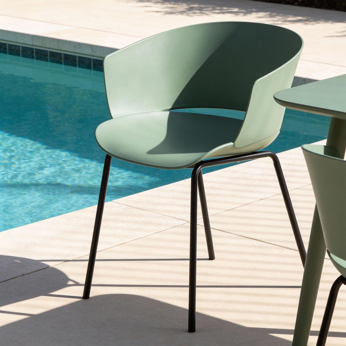 GARTENSTÜHLE NIVEL 4ER-SET - Grün, Textil (60/80/56cm) - IDIMEX