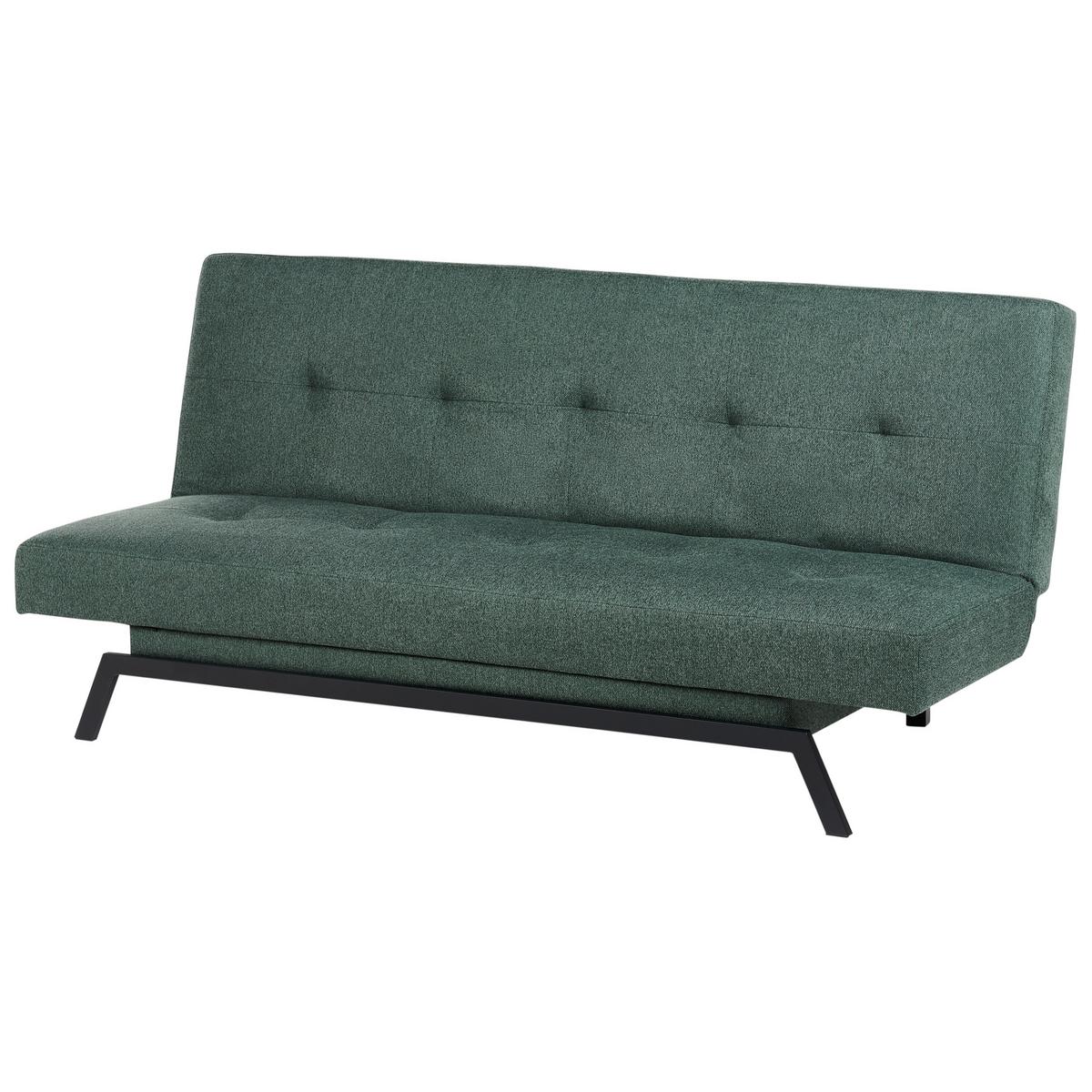 3-SITZER-SCHLAFSOFA grün Leeds - Schwarz/Grün, Textil (188/85/93cm) - Beliani