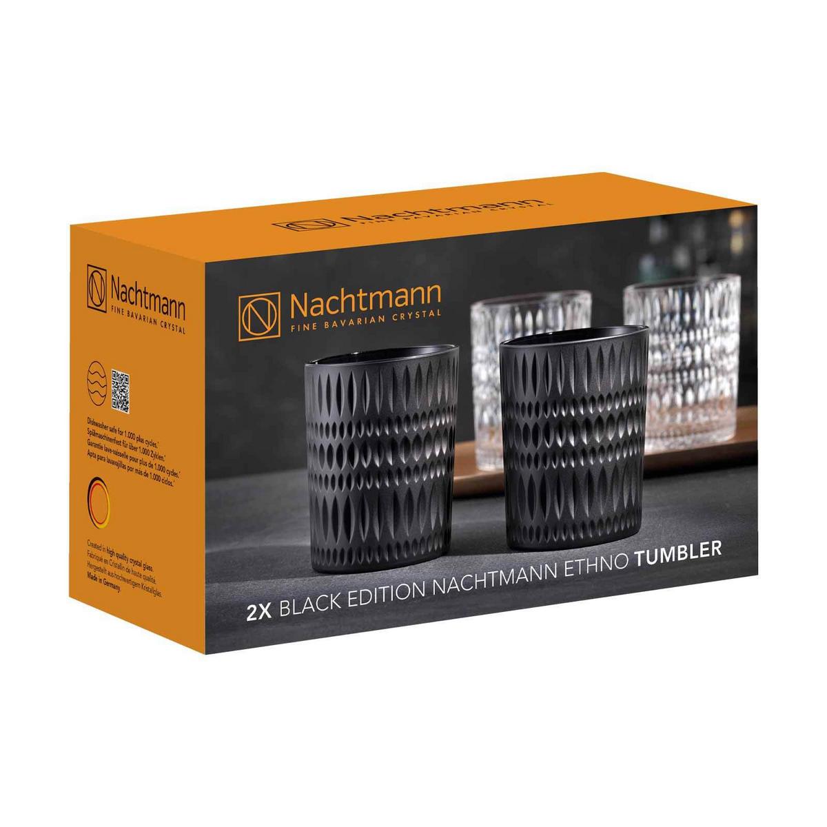 BECHER Ethno schwarz 304 ml 2er Set - Schwarz, Glas (0.304L) - Nachtmann