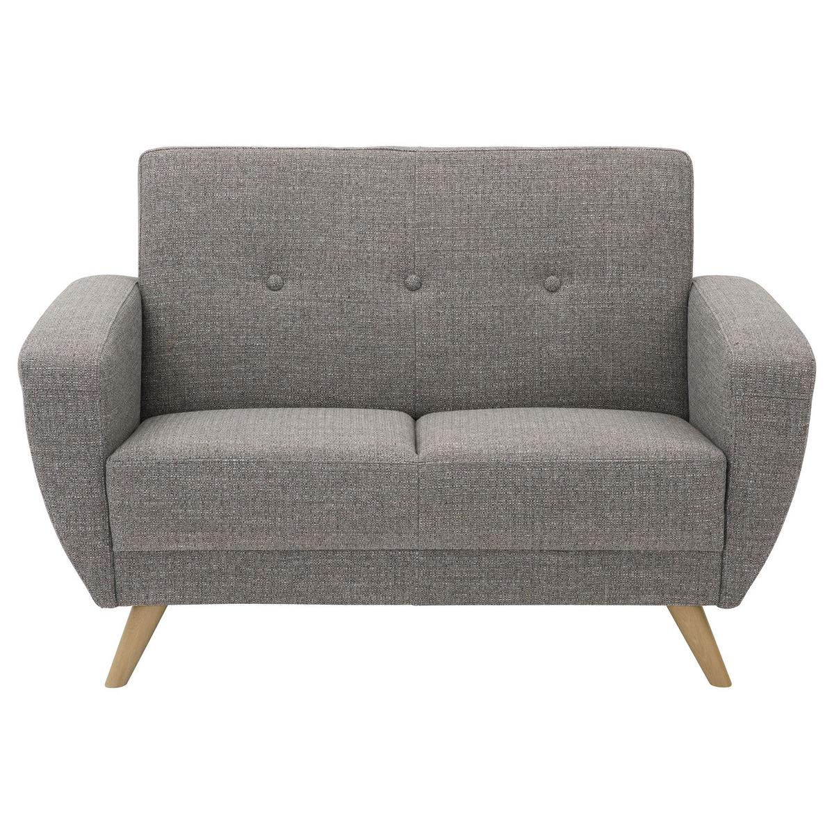 SOFA 2-Sitzer Kazdoia Flachgewebe grau - Grau, Kunststoff (136/85/82cm) - 58aufmkessel