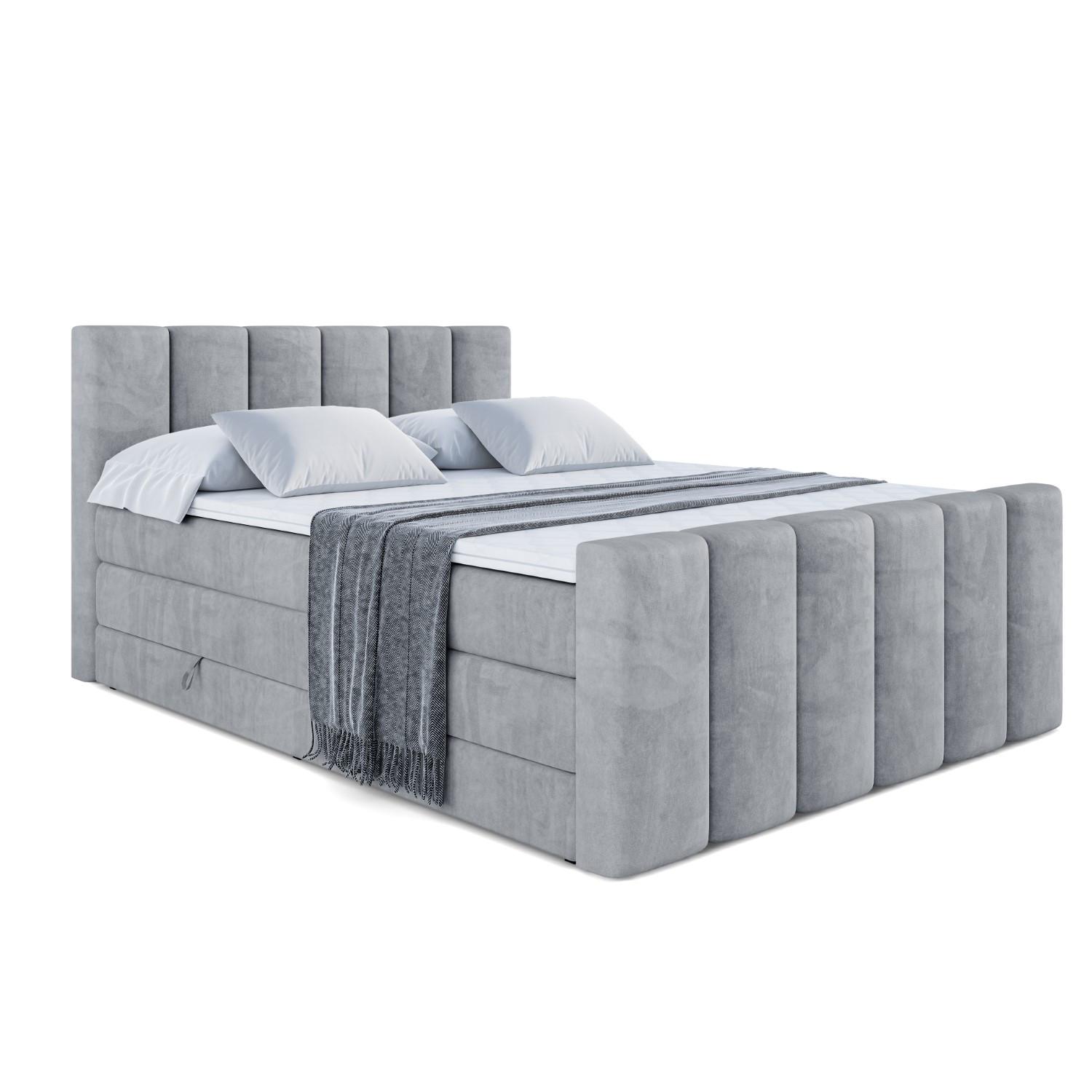 BOXSPRINGBETT BOXI1-Z KING - 180x200 - H3/H4 - Grau - Grau, Holzwerkstoff (180/200cm) - ALTDECOR