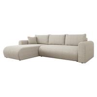 ECKSOFA Eliwo Cord - Schwarz/Naturfarben, Holz/Textil (252/158cm) - MIRJAN24