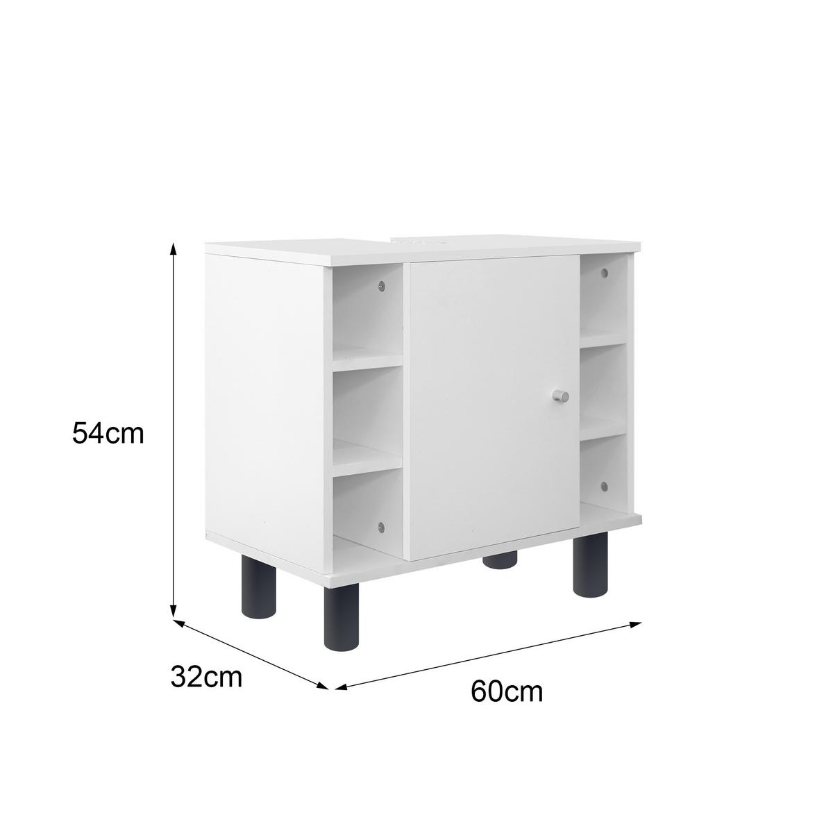 WASCHBECKENUNTERSCHRANK Weiß 60x54x32 cm - Weiß, Holzwerkstoff (32/54/60cm) - ML-DESIGN