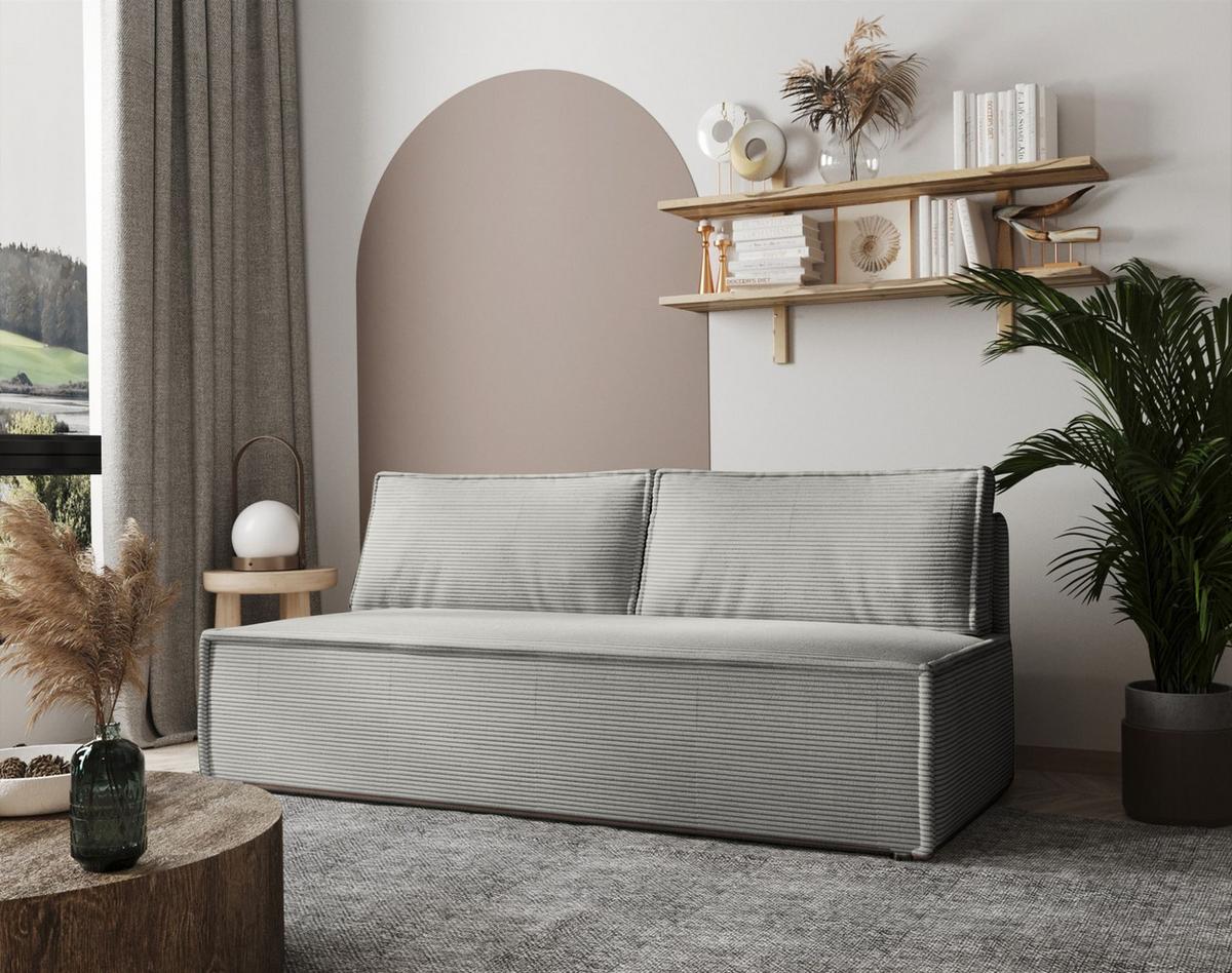 SCHLAFSOFA Amanda In Zoom - Grau, Holzwerkstoff/Textil (200/89/100cm) - Fun Möbel