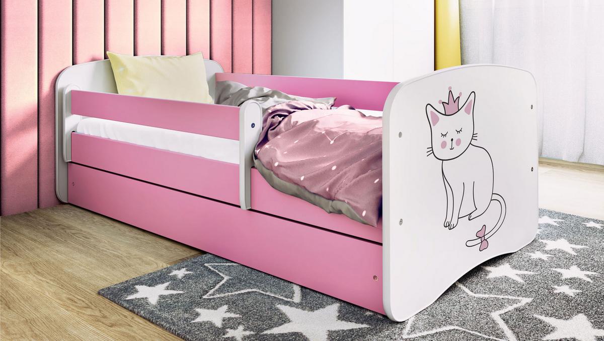 KINDERBETT Emily mit Schublade und Matratze, Rosa 80x180 cm - Altrosa, Holzwerkstoff (180/80cm) - WFL GROUP
