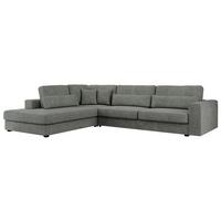 ECKSOFA Savona Grau Strukture - links - Schwarz/Grau, Kunststoff/Textil (316/249cm) - MKS