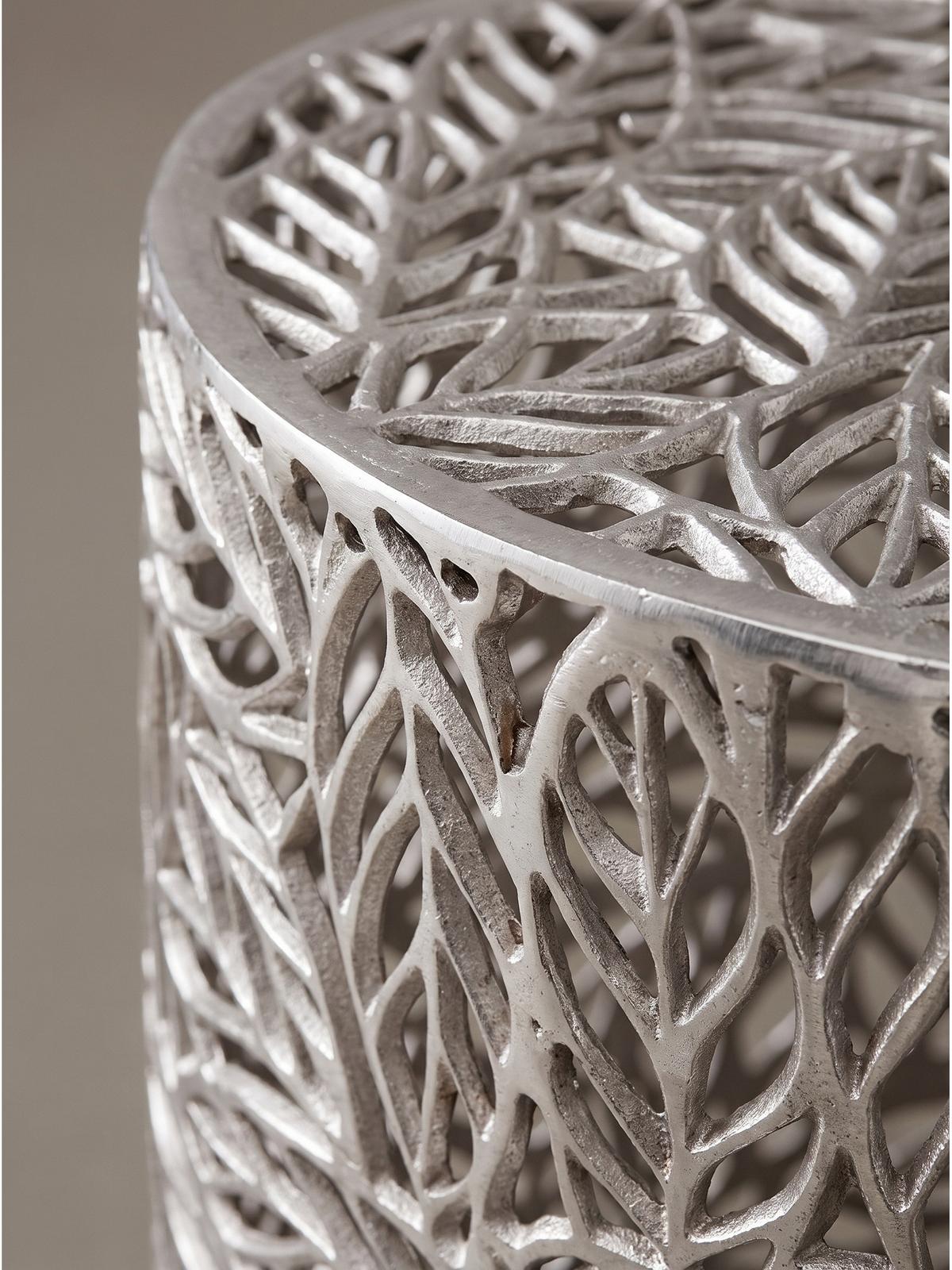BEISTELLTISCHE 2er-Set RIAZA, Aluminium, Silber, Ø 41 x 42 cm - Silberfarben, Metall (41/41/42cm) - KADIMA DESIGN
