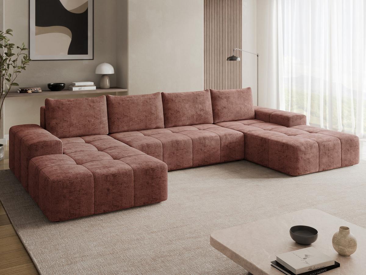 WOHNLANDSCHAFT Tonseo U - Schwarz/Braun, Holz/Kunststoff (344/78/173cm) - MIRJAN24
