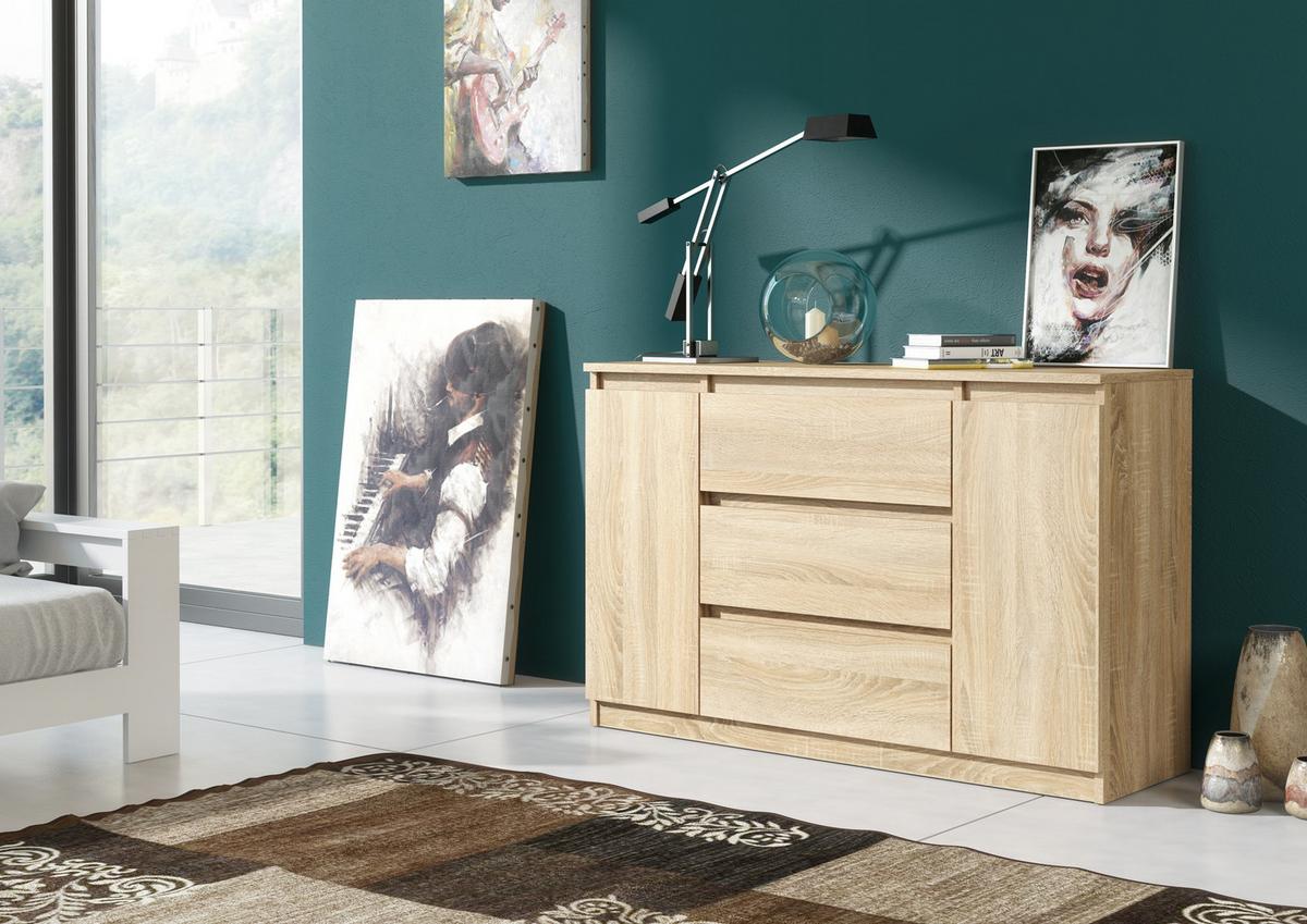 KOMMODE Sonoma 120/79/39 - Sonoma Eiche, Holzwerkstoff (120/79/39cm) - RAUMHIRSCH FURNITURE