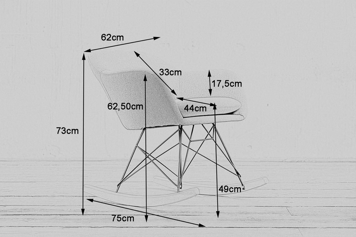 SCHAUKELSTUHL STELLA Grau Webstoff - Grau, Textil (62/73/75cm) - KAWOLA