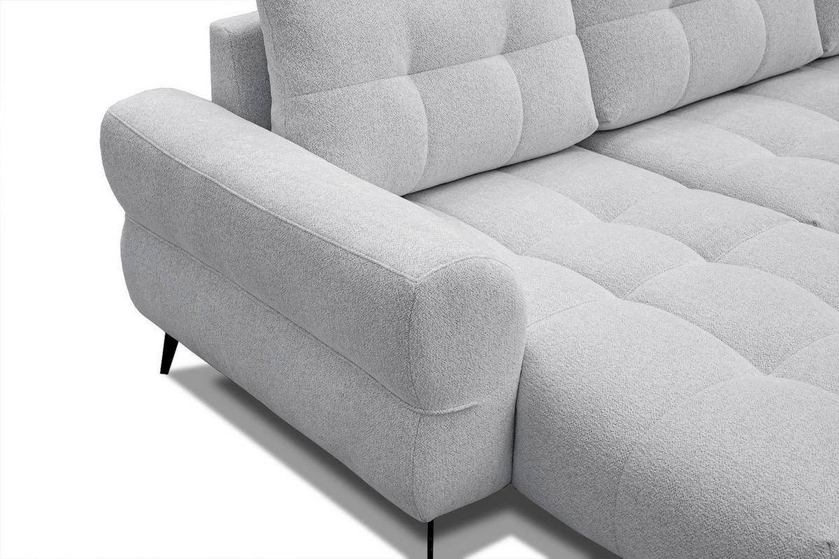 ECKSOFA SALVINI 4-Sitzer, hellgrau - Hellgrau/Schwarz, Holzwerkstoff/Textil (158/292cm) - Wozimo