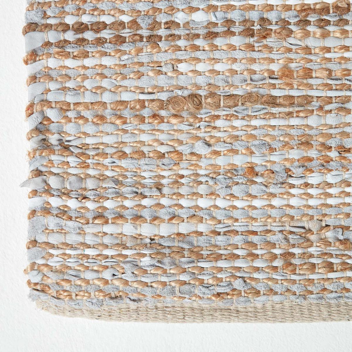 HANDWEBTEPPICH Madras, Leder & Hanf 90/150 cm - Naturfarben, Leder (90/150cm) - Homescapes