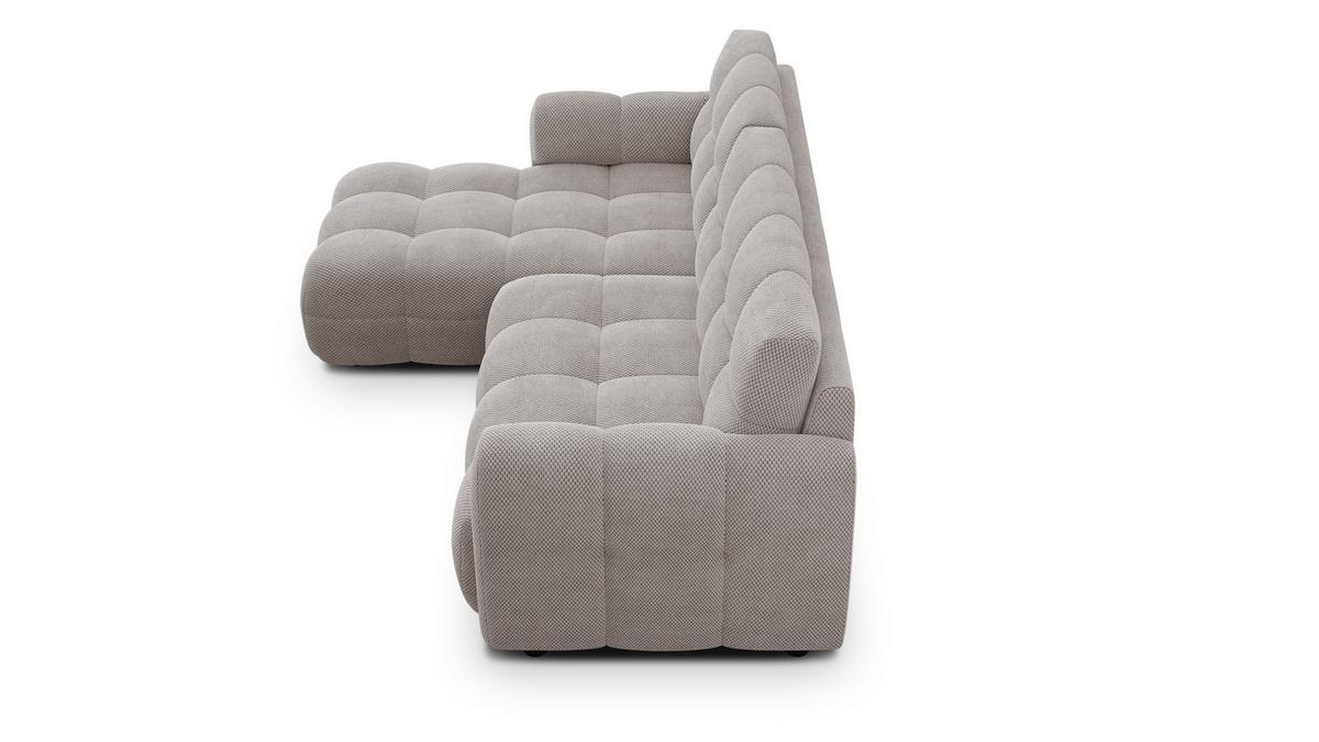ECKSOFA MELLOW 3-Sitzer, beige - Beige/Schwarz, Holz/Textil (232/156cm) - Wozimo