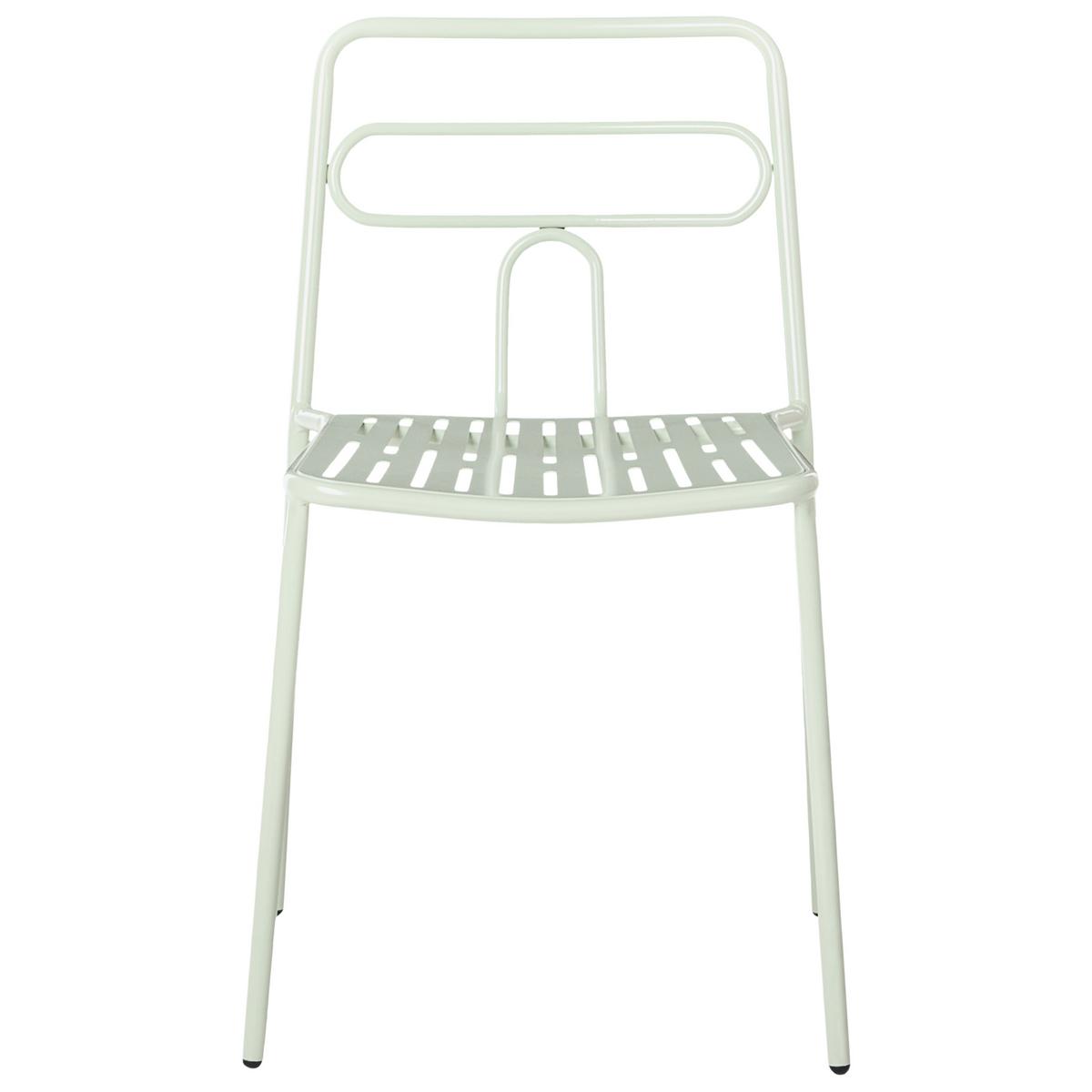 GARTENSTUHL 2er-Set Metall Hellgrün Agerola - Hellgrün, Metall (48/78/48cm) - Beliani