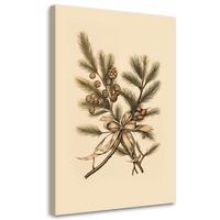 WANDBILD weihnachtszweige - Beige, Textil (40/60cm) - Feeby