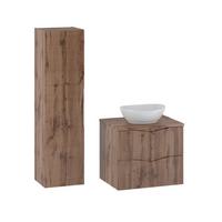 BADMÖBEL 60.6cm Tao 2er-Set Holz - Braun, Holzwerkstoff (60.6/50/45.8cm) - Petits-meubles