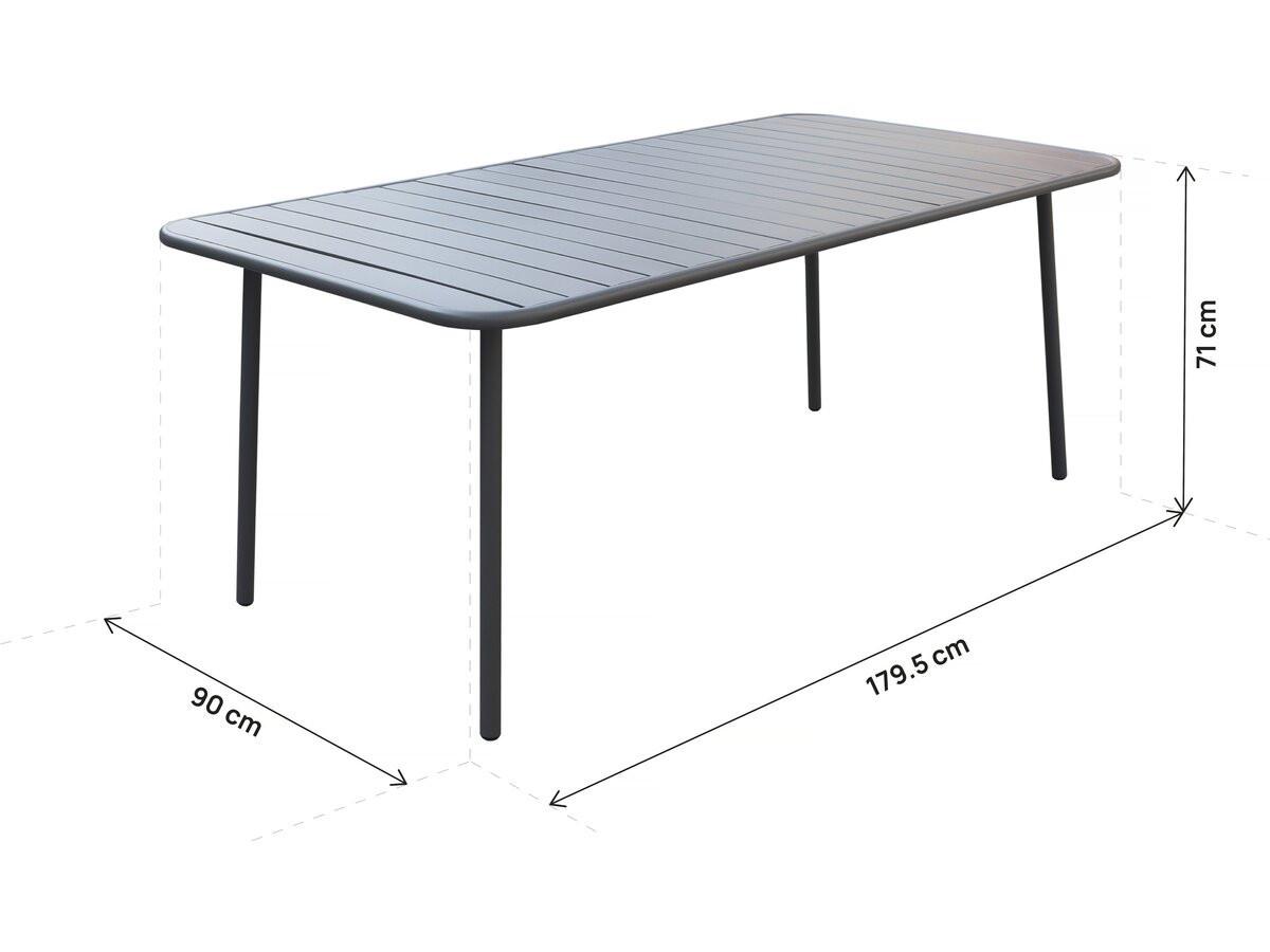 GARTENTISCH bilbao Grau - Grau, Metall (180/90/71cm) - Habitat Garten