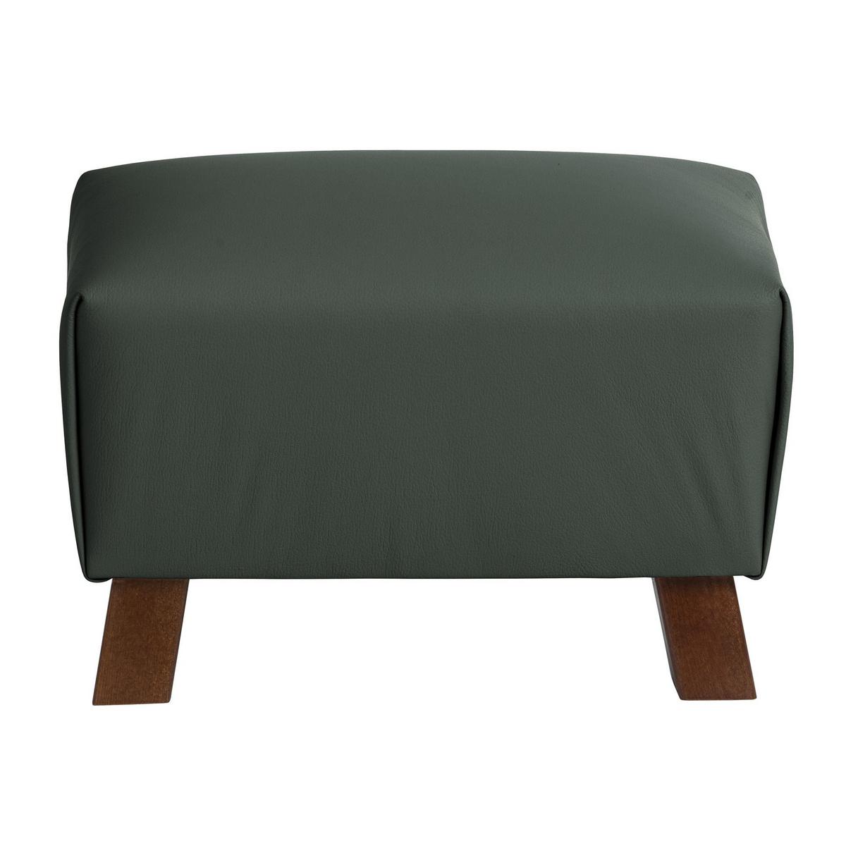 POLSTERHOCKER Kaylah Echtleder dunkelgrün - Dunkelgrün, Leder (28/28/40cm) - 58aufmkessel