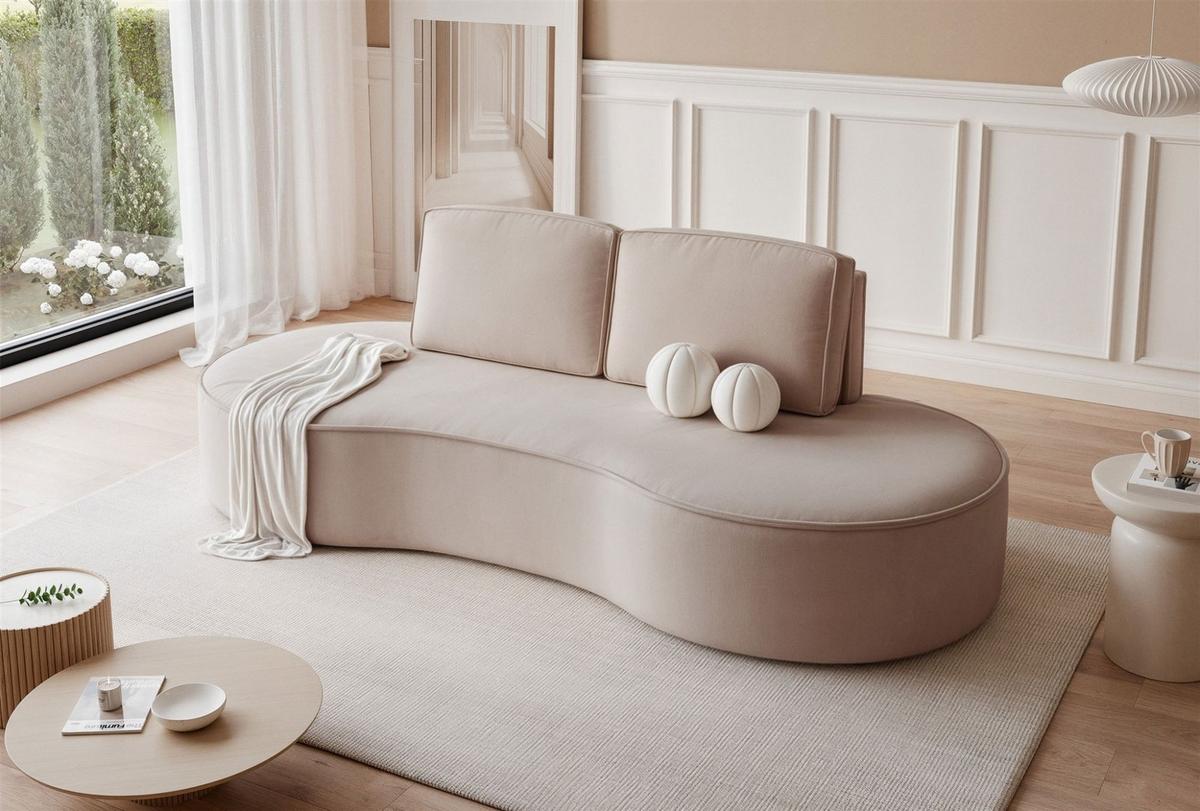 SOFA 3-sitzer Arlet In Stoff Riviera - Beige, Holzwerkstoff/Textil (234/88/101cm) - Fun Möbel