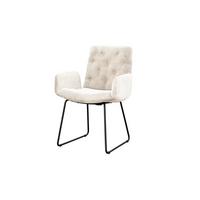 STUHL NEW CHARME Cremeweiß Cord (1er-Set) - Creme, Textil (59/87/66cm) - KAWOLA