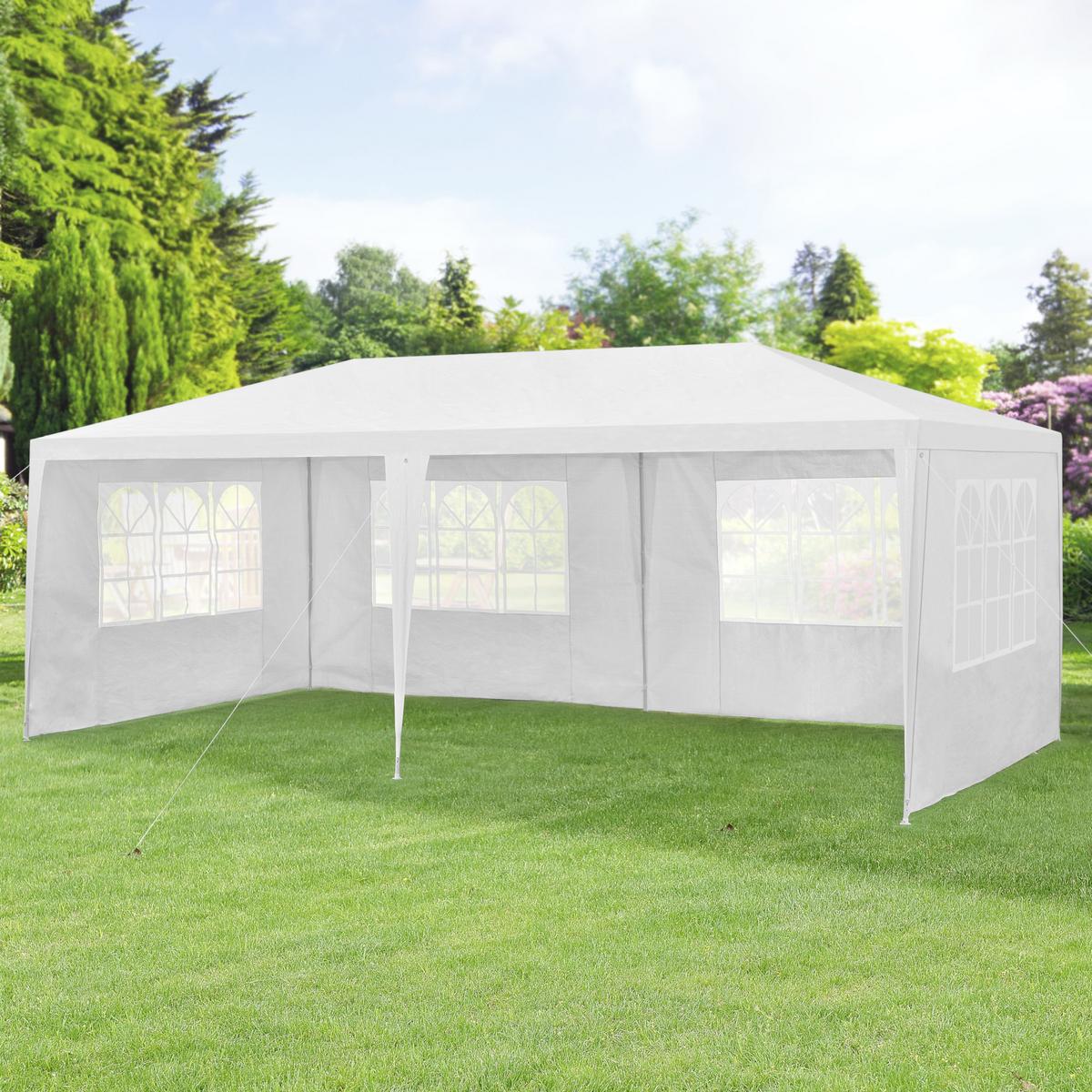 PARTYZELT Wedau - Weiß, Kunststoff/Metall (600/255/300cm) - casa.pro