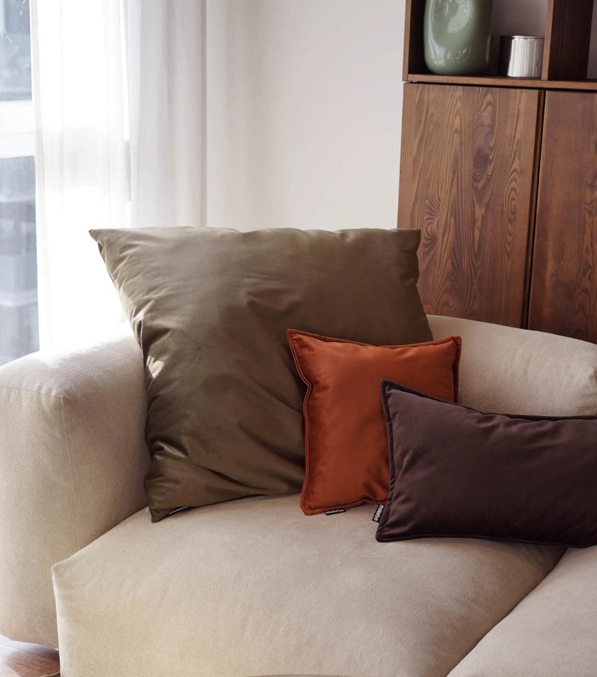 DEKOKISSEN SET Cuddle - Braun, Textil (45/45cm) - Mokebo