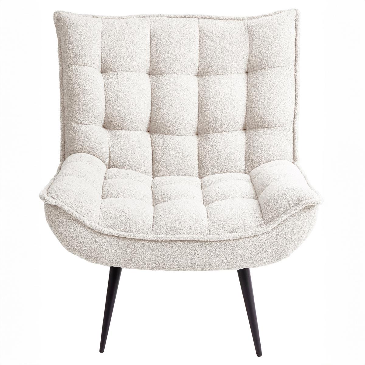SESSEL Weiß Alvesta - Schwarz/Weiß, Textil (73/92/79cm) - Beliani
