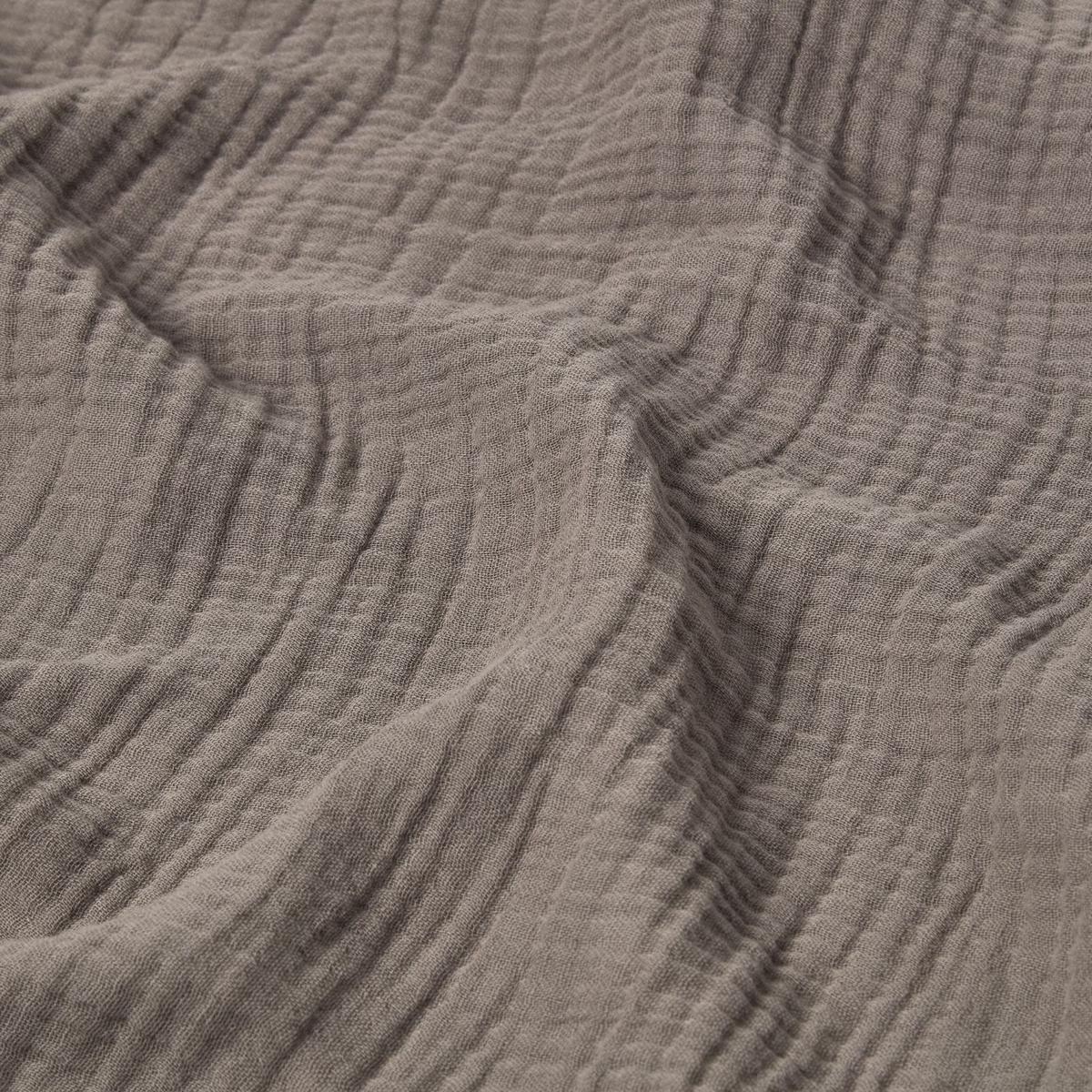 WOHNDECKE Musselin grau mit Quasten - Grau, Textil (127/180cm) - Homescapes