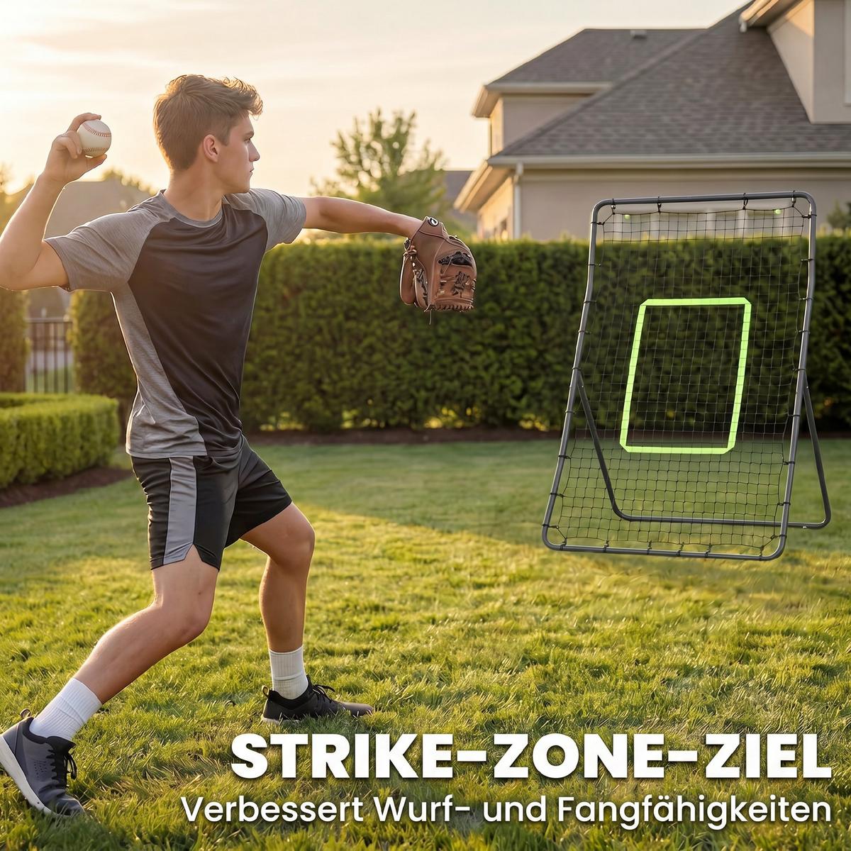 REBOUNDER Kickback Tor Rückprallwand Trainingsnetz Stahl 75x126cm - Schwarz, Metall (80/90cm) - HOMCOM