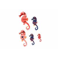 WANDDEKO Seepferdchen-Set 7/3 cm - Blau/Pink, Wellpappe (7/3/21cm) - Studio Roof