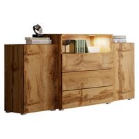 SIDEBOARD Urban III - Eiche Wotan/Alufarben, Holzwerkstoff/Kunststoff (150/81/39cm) - MIRJAN24