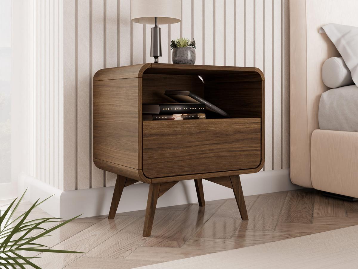 NACHTTISCH Helion S55 - Nussbaumfarben, Holz/Holzwerkstoff (55/59/39cm) - MIRJAN24