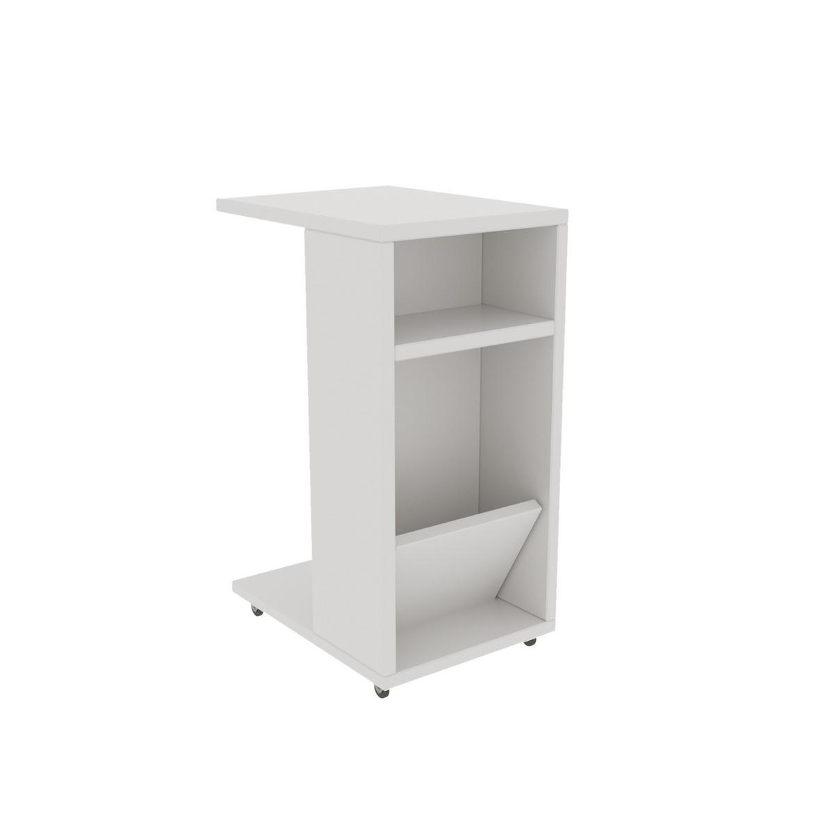 ROLLREGAL mit Stauraum 30/40/63 cm - Weiß, Holzwerkstoff (30/40/63cm) - Calicosy