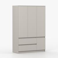 DREHTÜRENSCHRANK SOLO 4D2S II 120 cm Kaschmir/Kaschmir, 4-türig, zwei Schubladen, grifflos - Kaschmir, Holzwerkstoff (120/180/50cm) - imoebel24